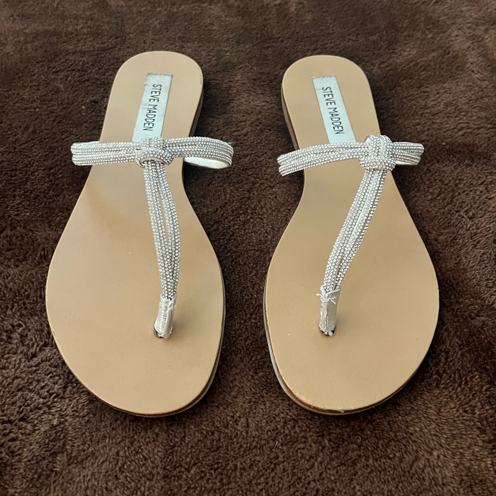 Steve Madden Rhinestone Savory Rhinestones Flip Flops